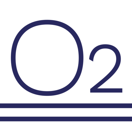 138 O₂ pictogram symbolizing oxygen for oxygen therapy applications